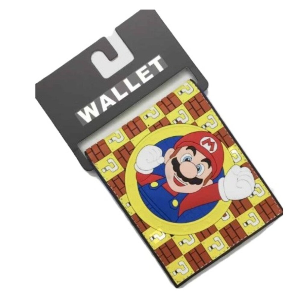 Mario Brick Block Bi-Fold Wallet Embossed Design ID Window